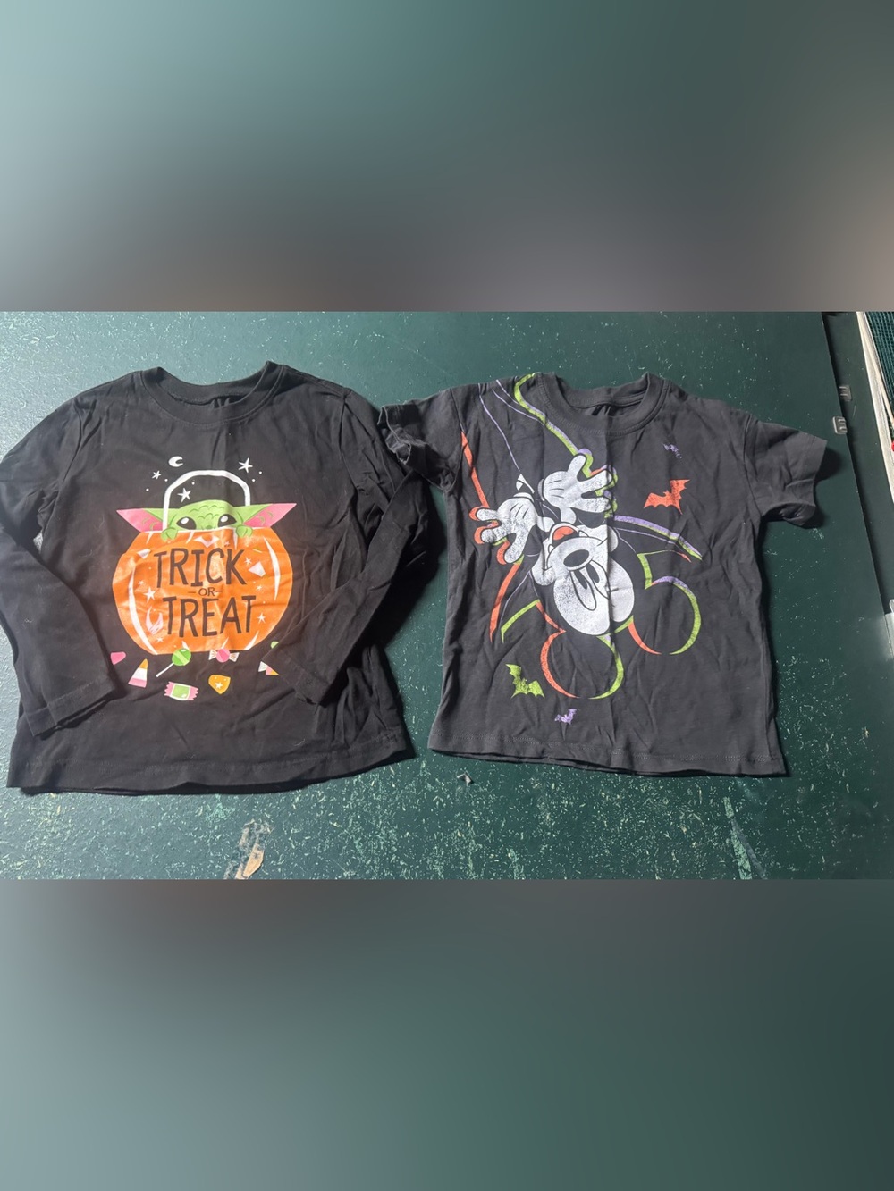 2 Disney Halloween Mickey and Grogu Shirts - Size 4